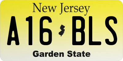 NJ license plate A16BLS