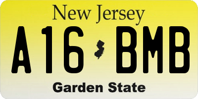 NJ license plate A16BMB