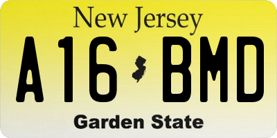 NJ license plate A16BMD