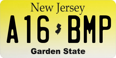 NJ license plate A16BMP