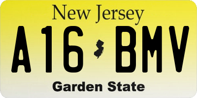 NJ license plate A16BMV