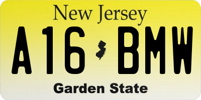 NJ license plate A16BMW