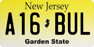 NJ license plate A16BUL