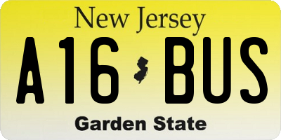 NJ license plate A16BUS