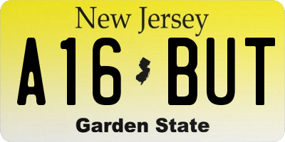 NJ license plate A16BUT