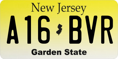 NJ license plate A16BVR