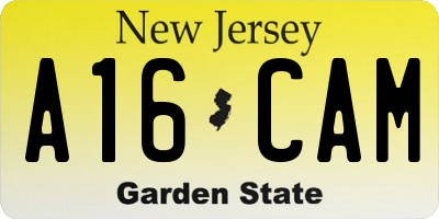 NJ license plate A16CAM