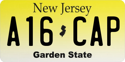 NJ license plate A16CAP