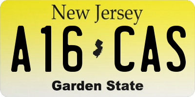 NJ license plate A16CAS
