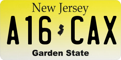 NJ license plate A16CAX