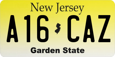 NJ license plate A16CAZ