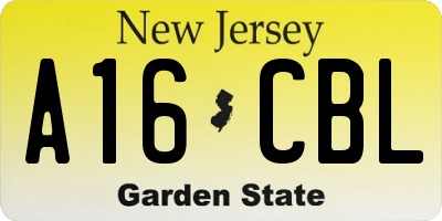 NJ license plate A16CBL