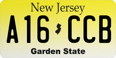 NJ license plate A16CCB