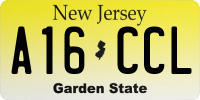 NJ license plate A16CCL