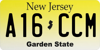 NJ license plate A16CCM