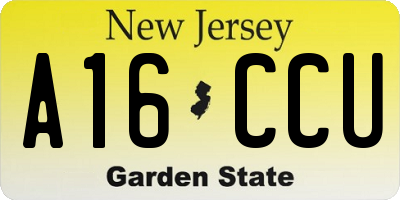 NJ license plate A16CCU