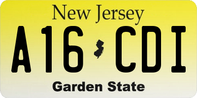 NJ license plate A16CDI