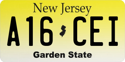 NJ license plate A16CEI