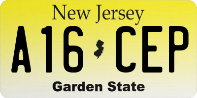 NJ license plate A16CEP