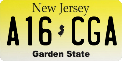 NJ license plate A16CGA