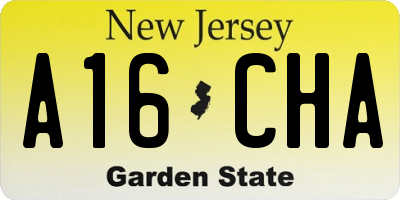 NJ license plate A16CHA
