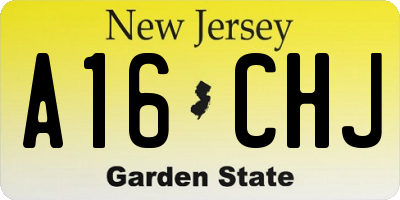 NJ license plate A16CHJ