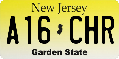 NJ license plate A16CHR