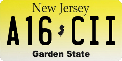 NJ license plate A16CII