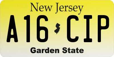 NJ license plate A16CIP