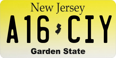 NJ license plate A16CIY