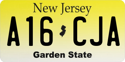 NJ license plate A16CJA