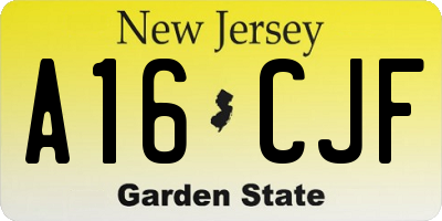 NJ license plate A16CJF