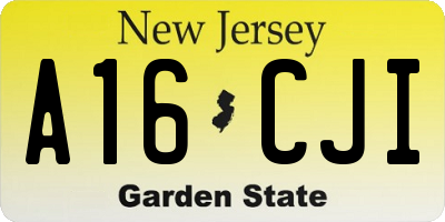 NJ license plate A16CJI