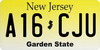 NJ license plate A16CJU