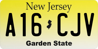 NJ license plate A16CJV
