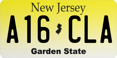 NJ license plate A16CLA