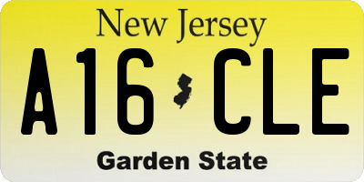 NJ license plate A16CLE