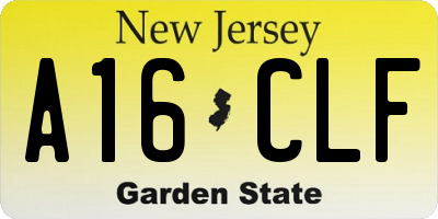 NJ license plate A16CLF