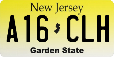 NJ license plate A16CLH
