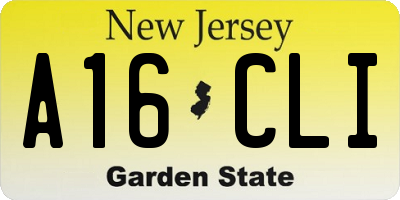NJ license plate A16CLI