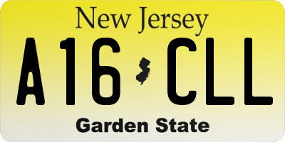 NJ license plate A16CLL