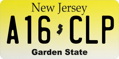 NJ license plate A16CLP
