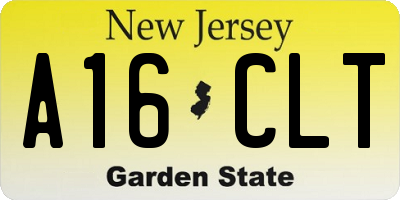 NJ license plate A16CLT