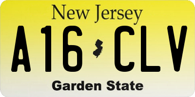 NJ license plate A16CLV