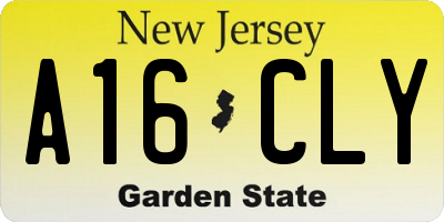 NJ license plate A16CLY