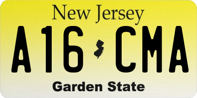 NJ license plate A16CMA
