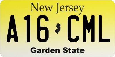 NJ license plate A16CML