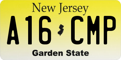 NJ license plate A16CMP