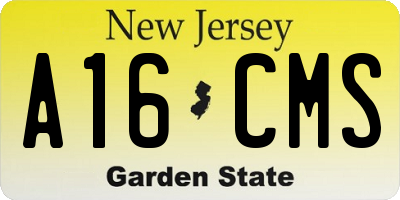 NJ license plate A16CMS