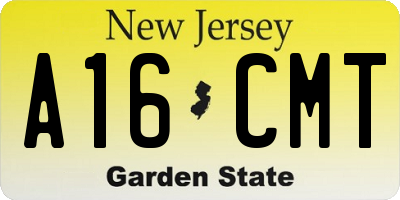 NJ license plate A16CMT
